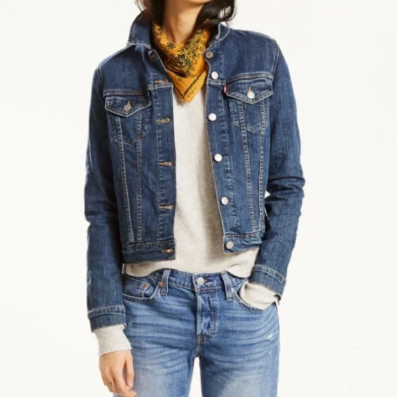 Levi's Blue Denim Trucker Jacket - Picture 1 of 8